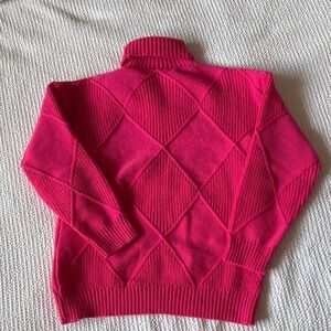 Urban Outfitters Fuchsia Diamond Knit Turtleneck Sweater
